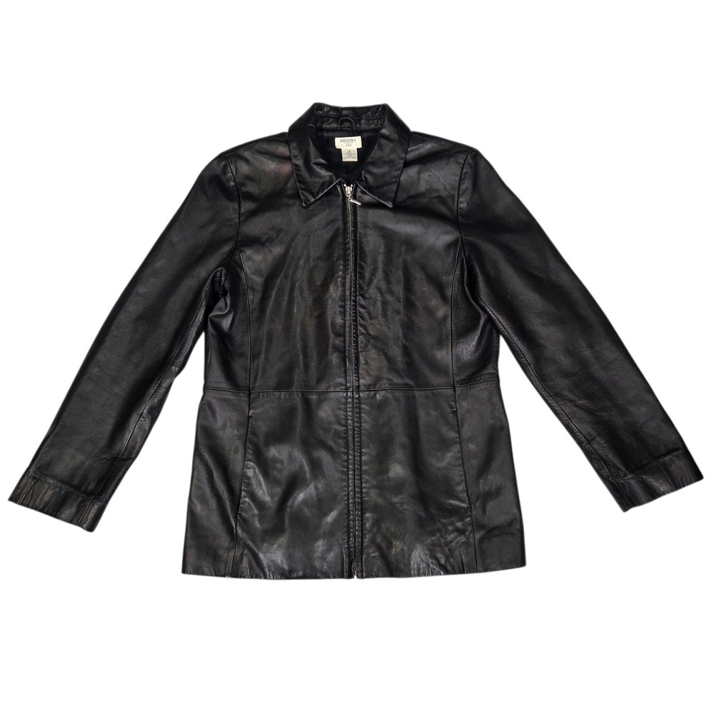 Vtg Brooks Brothers‎ 346 Men's Vintage Black Soft Leather Bomber Jacket Medium